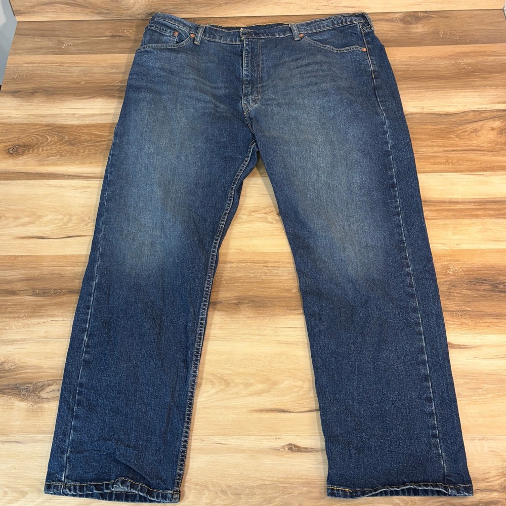 Levis 505 Regular Fit Jeans Mens 42x30 Blue Denim Cotton Blend